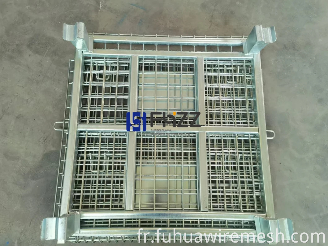 Cages de rangement en métal pliables à trempage galvanisé à chaud